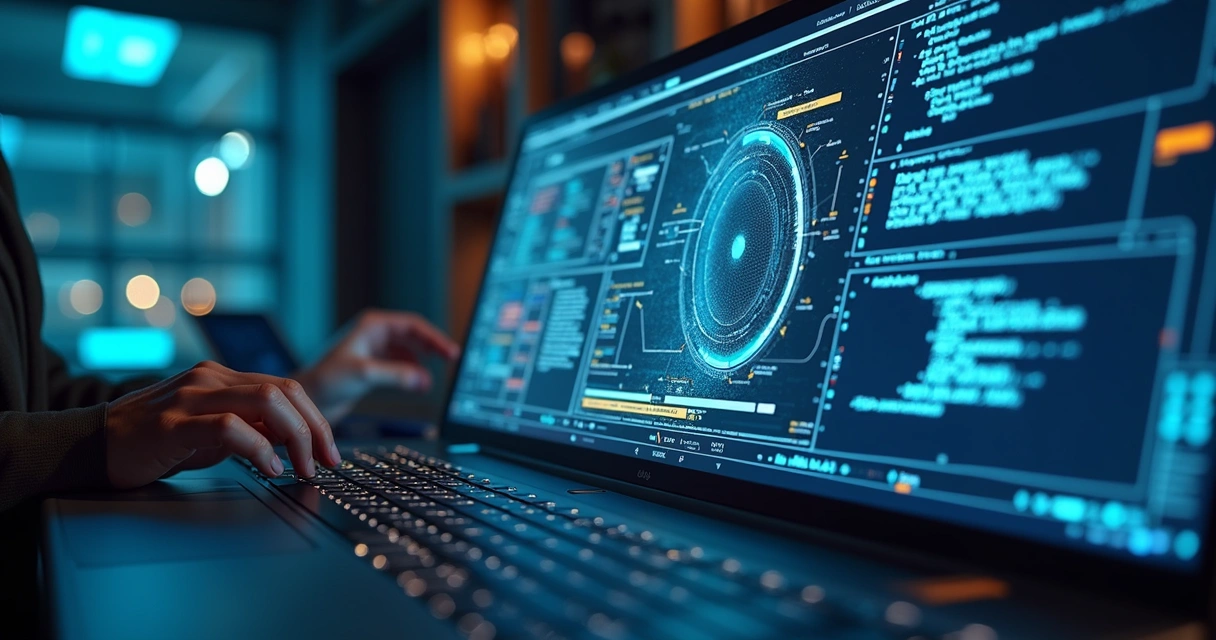 Equipe de atendimento digital usando chatbot em computadores