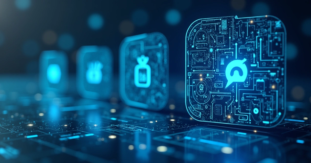 Conceito visual de IA generativa evoluindo chatbots