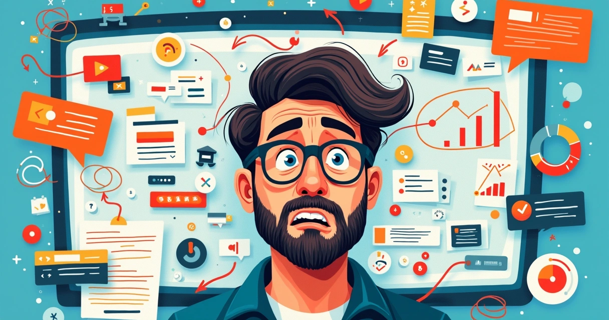 Exemplo visual de um painel de controle de CRM com muitos botões e menus mostrando excesso de customização