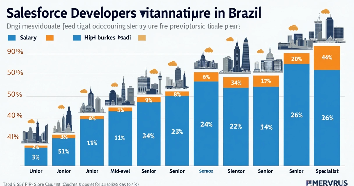 Gráfico com faixas salariais de desenvolvedor Salesforce no Brasil