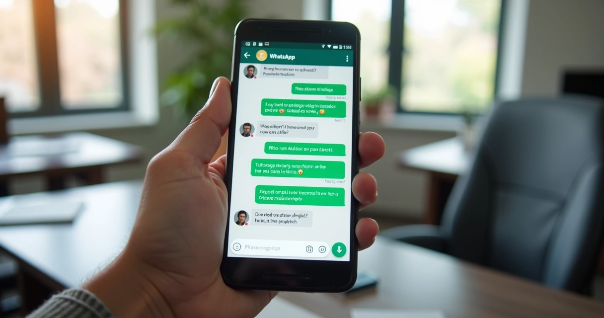 Chat aberto no WhatsApp com mensagens de respostas automáticas personalizadas