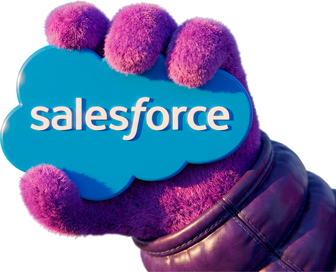 Win holding the Salesforce cloud